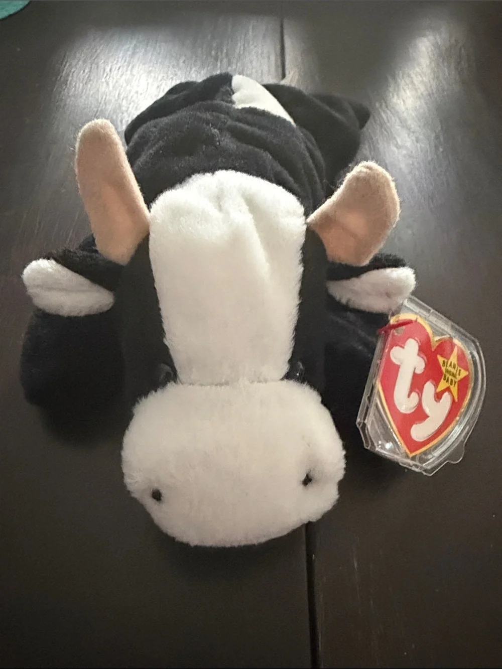 Ty Beanie Baby Daisy Black and White Cow Plush with Tag